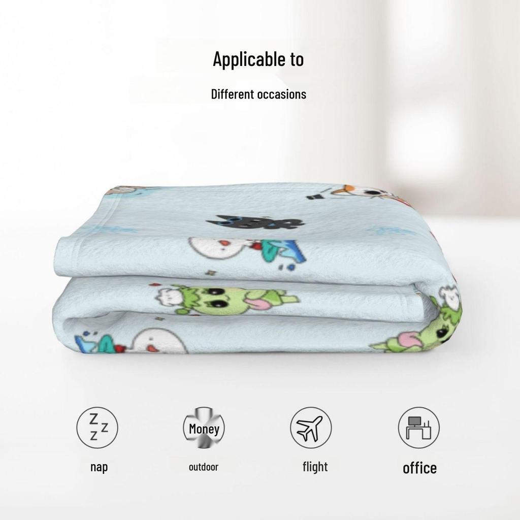 Custom Thickened Flannel Air Conditioning Blanket - Digital Print Warm Nap Gift