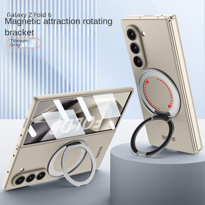 Galaxy Z Fold6 for Wireless Charging Magnetic Phone Case for Samsung Galaxy Z Fold 6 Fold 6 5G Rotating Bracket Protective Cover Holder Stand