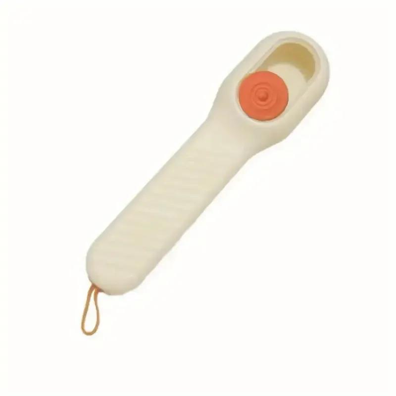 1pc Multi-function Automatic Spot Shoe Brush Soft Hair Hand Pressure Hanging Hole Suitable for Clothing Carpet Plastic Handles
