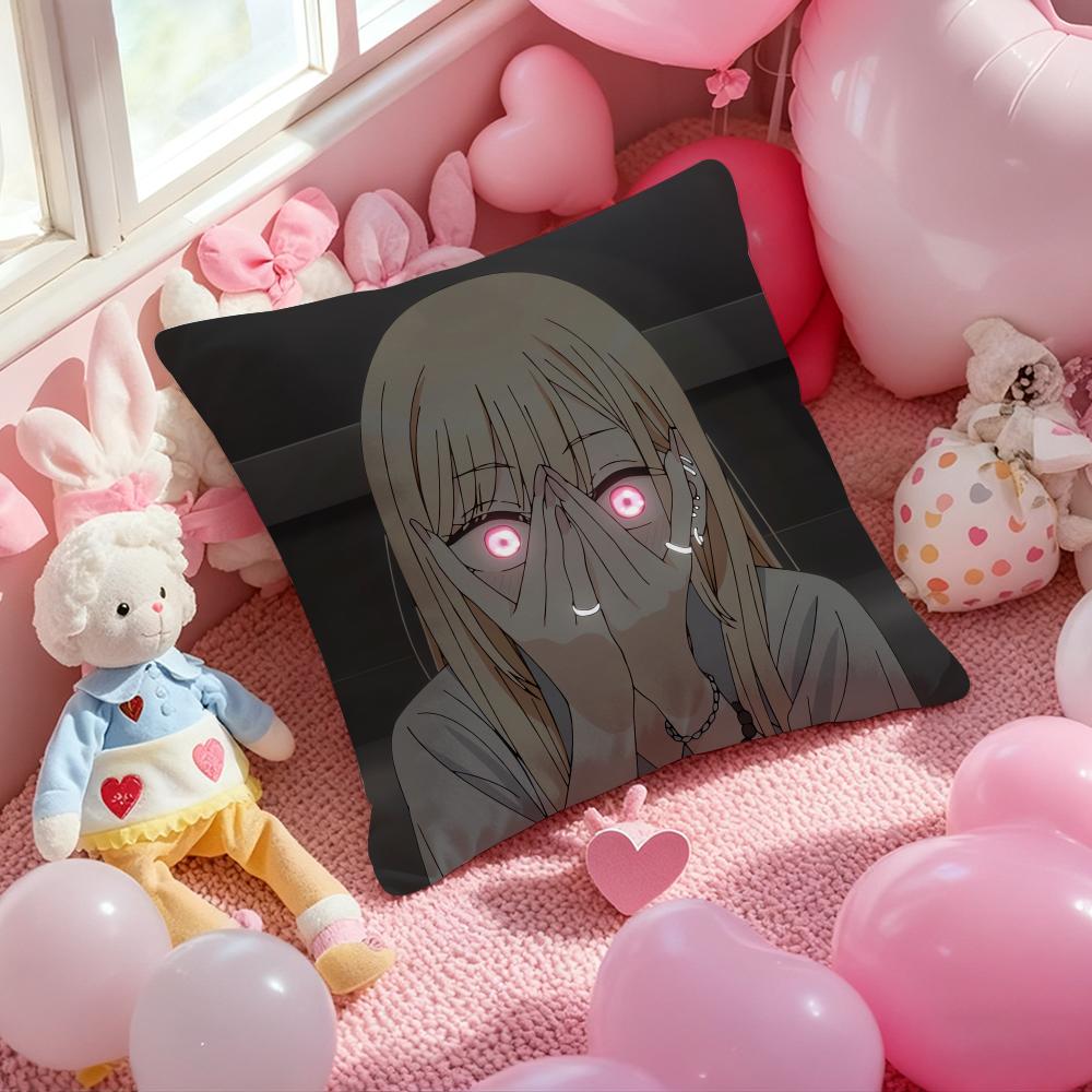 My Dress Up Darling Anime Cushion Cover Pattern Printed Pillowcase for Living Room Sofa Cushion Cover & Bedroom Decor