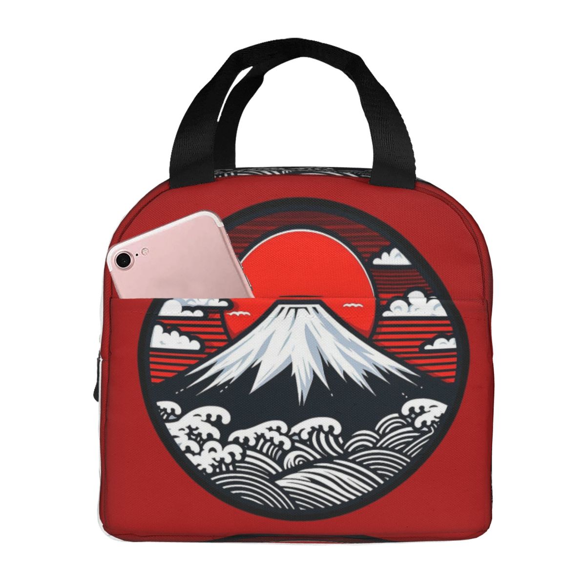 Mount Fuji And The Great Wave Off Kanagawa Insulated Lunch Bag for Women Children Portable Food Boxes Thermal Lunch Box Tote One Size