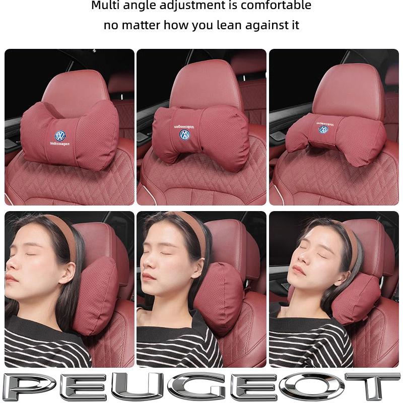 Car Seat Soft Headrest Suede Neck Pillow Waist Cushioning For VW GTI Polo Golf Passat MK678 Tiguan Arteon CC Taigo T-ROC Hub Cap