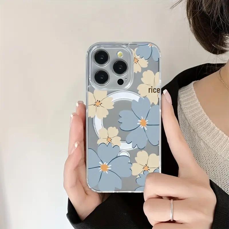 Magnetic Floral iPhone 17 Pro/6/15/13/12/11 Protective Case with Anti-Drop Design