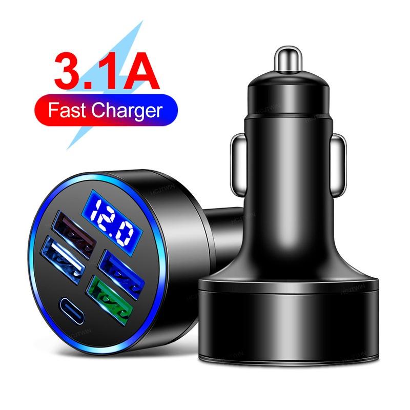 5 Ports 150W Car Charger Fast Charging PD QC3.0 USB C Car Phone Charger Type C Adapte