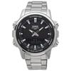 Casio World Time Quartz Watch with Black Metal Overseas Model AMW-880D-1AV Analog-Digital Men's Band, [Used]