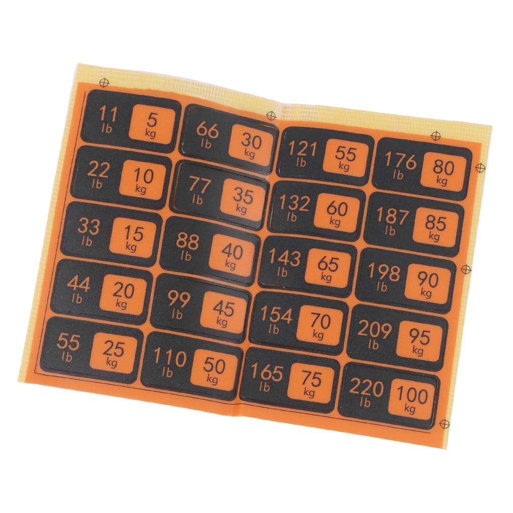 Gym Weight Plate Stickers Essential Labels for Easy Weight Identification