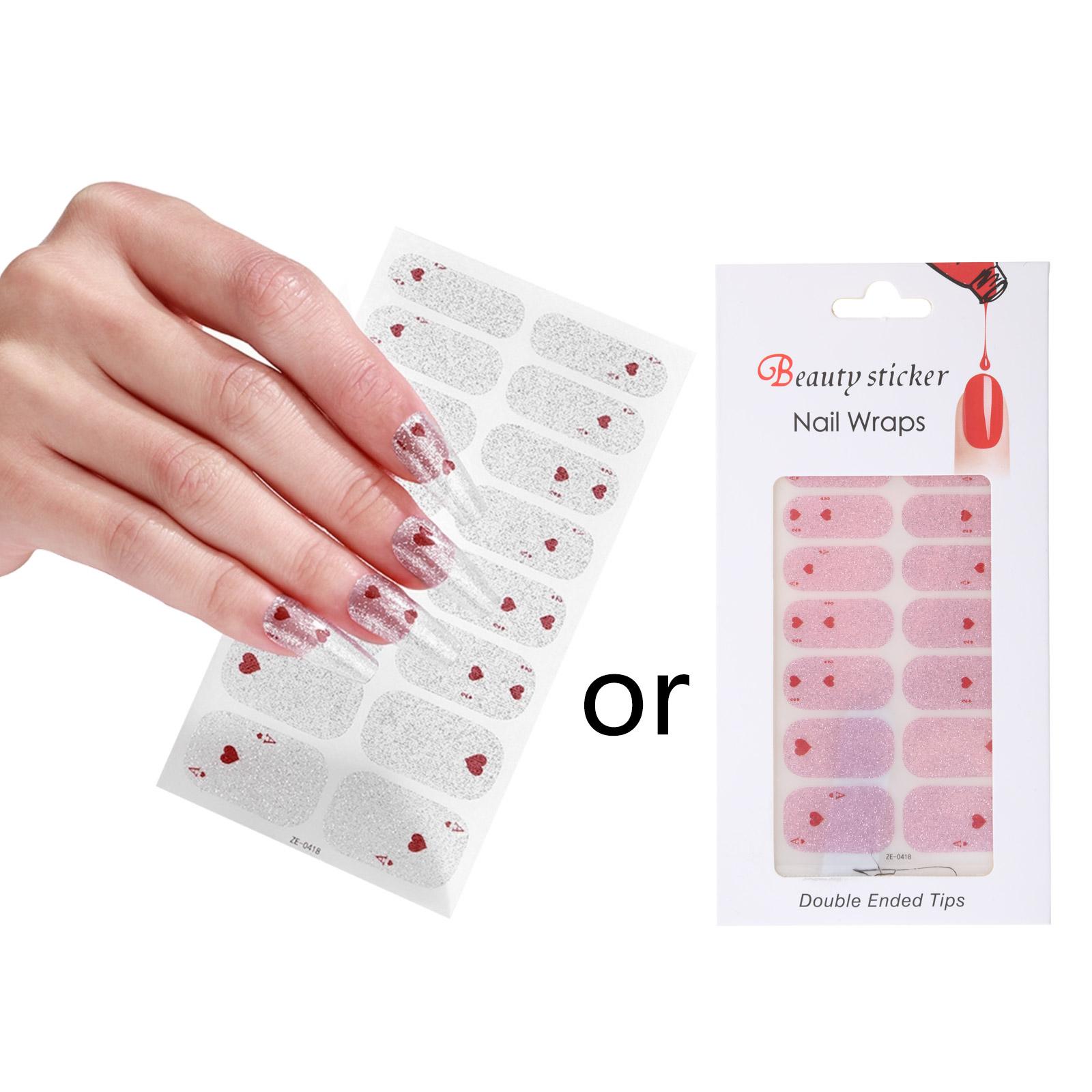 

1 лист полных оберток для ногтей наклейки для ногтей полоски лака наклейки DIY блестящий клей для ногтей наклейки для ногтей для женщин и девочек