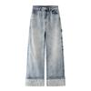 Women's Winter 2025 New Style Rhinestone Rolled Hem Jeans