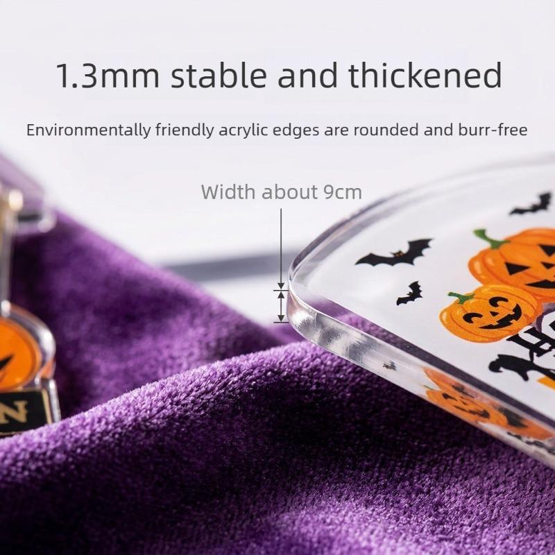 10Pcs Acrylic Halloween Cake Toppers Reusable Ghost Pumpkin Skull Cupcake Picks Spooky Dessert Decorations for Halloween Party