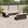 VidaXL Garden Furniture Set with Cushions 13 Pcs Brown Braided Resin 3250232