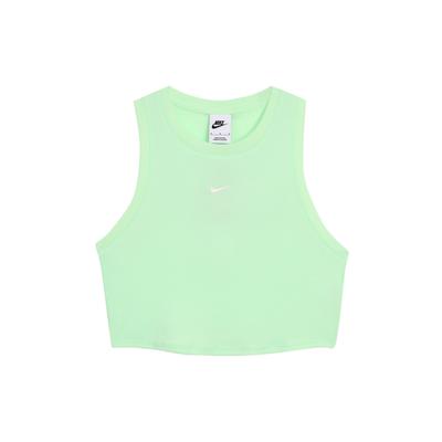 Gilet de sport court côtelé uni avec logo brodé pour femme tops Vert Vapeur FB8280-376
