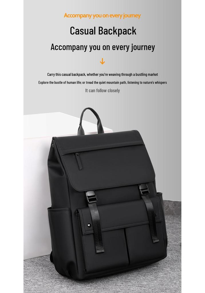 Unisex Large Capacity Business Commuting Backpack - Korean Style Leather Laptop Bag