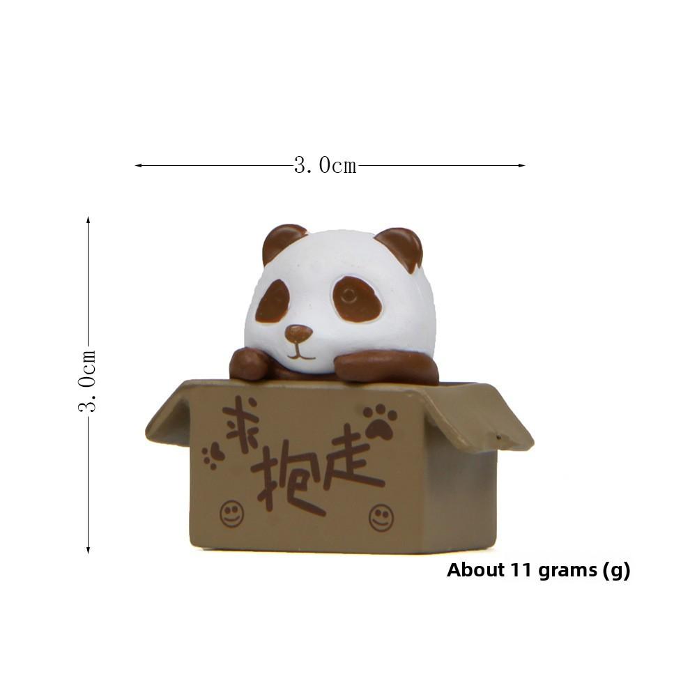 Panda Little Cute In The Cardboard Box Resin Ornaments For Home Office And Gift