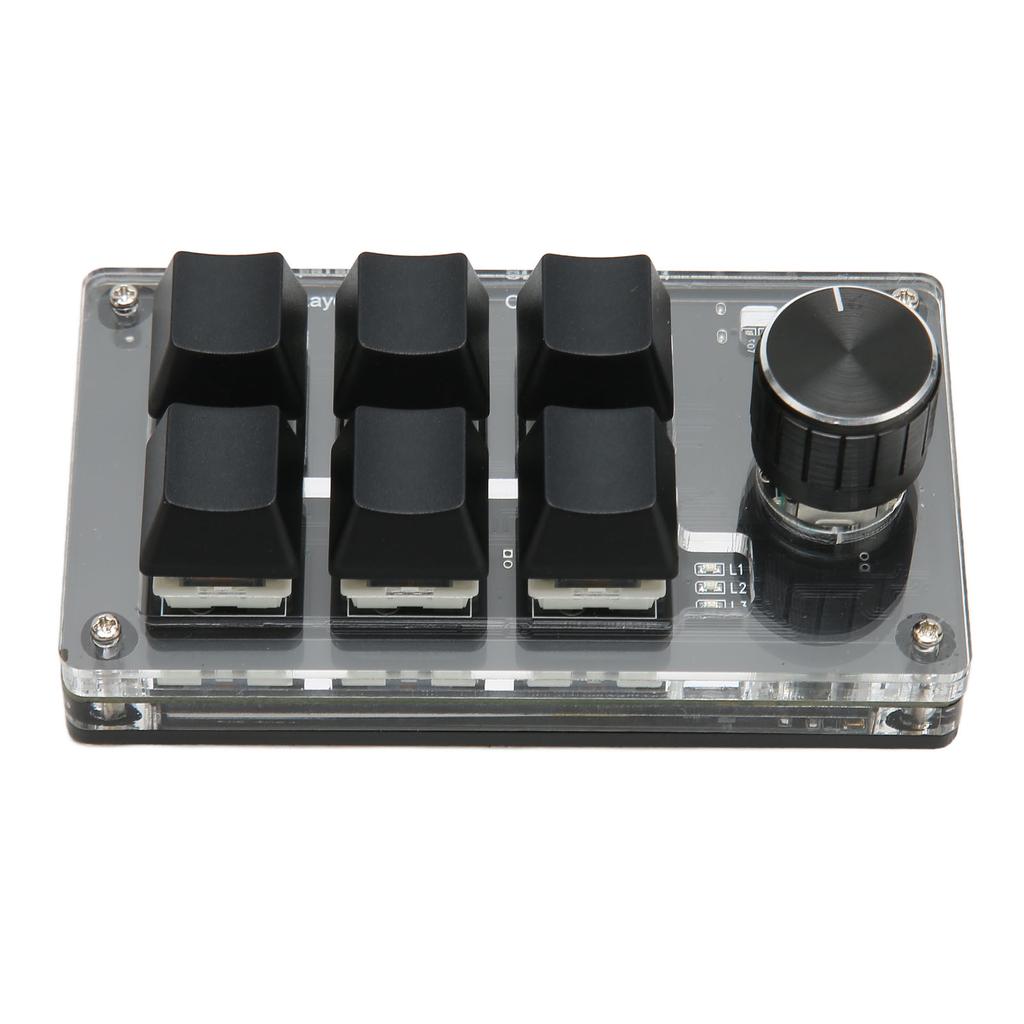 6 Key Keypad with Knob Blue Wired USB Wireless Dual Mode Connection Programmable Mechanical Keyboard
