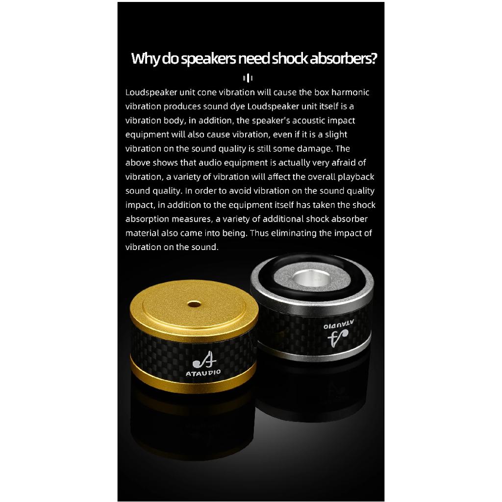 4PCS HiFi Carbon Fiber Speaker Shock Absorber Aluminum Alloy Speaker Spikes Stand Feet Pad for Speaker DAC Shock Absorbing