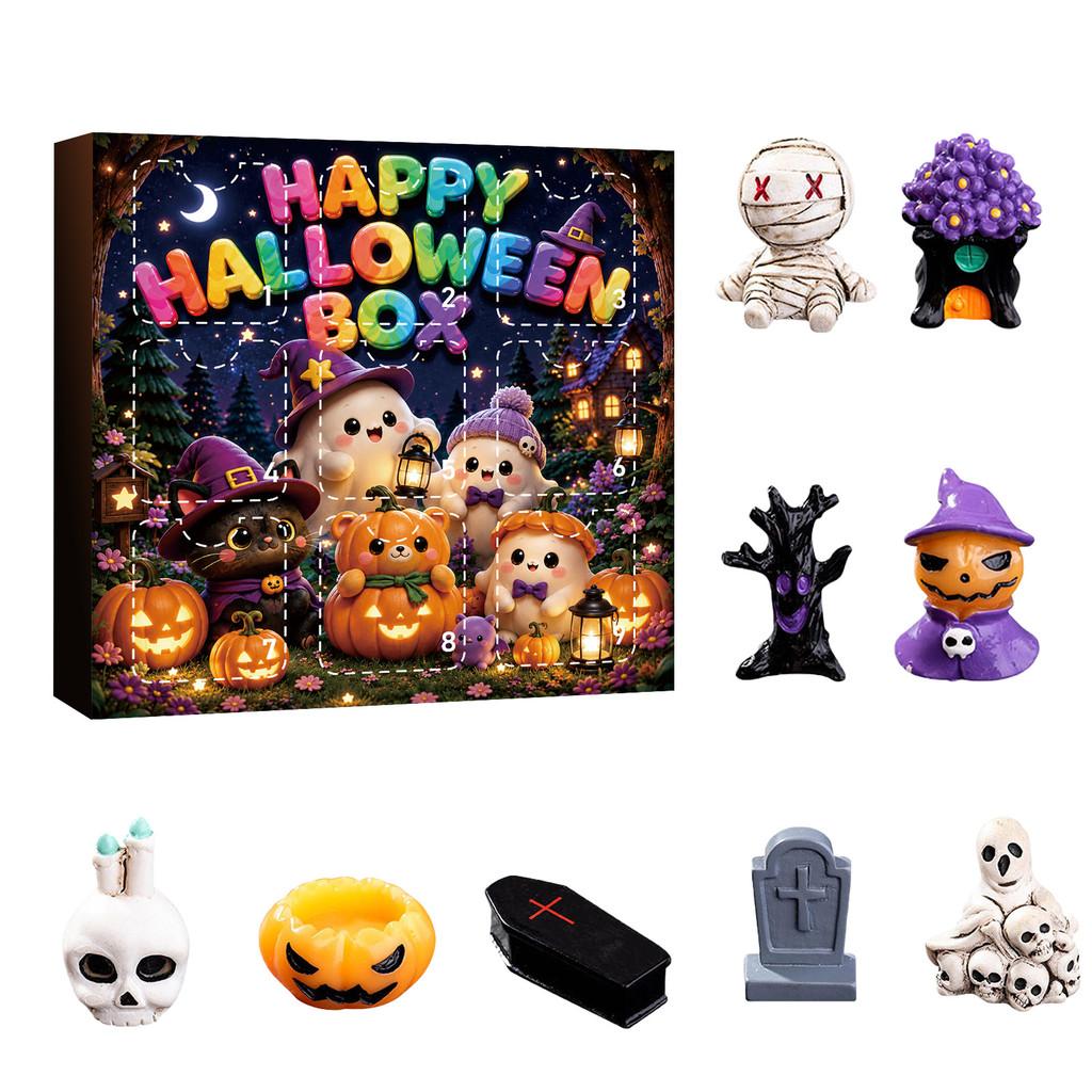 Halloween Skeleton Ghost Pumpkin Resin Figurines Set For Party Decor And Gift Giving