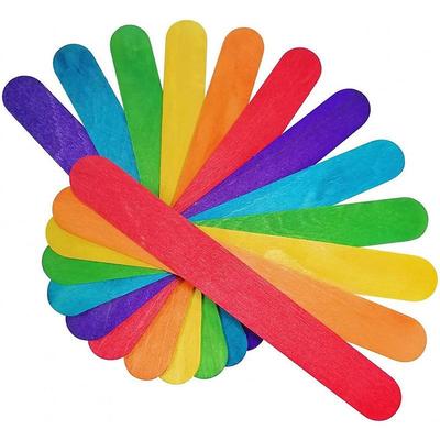 Bunte Bastelstäbchen aus Birkenholz, 150 x 17 x 1,6 mm