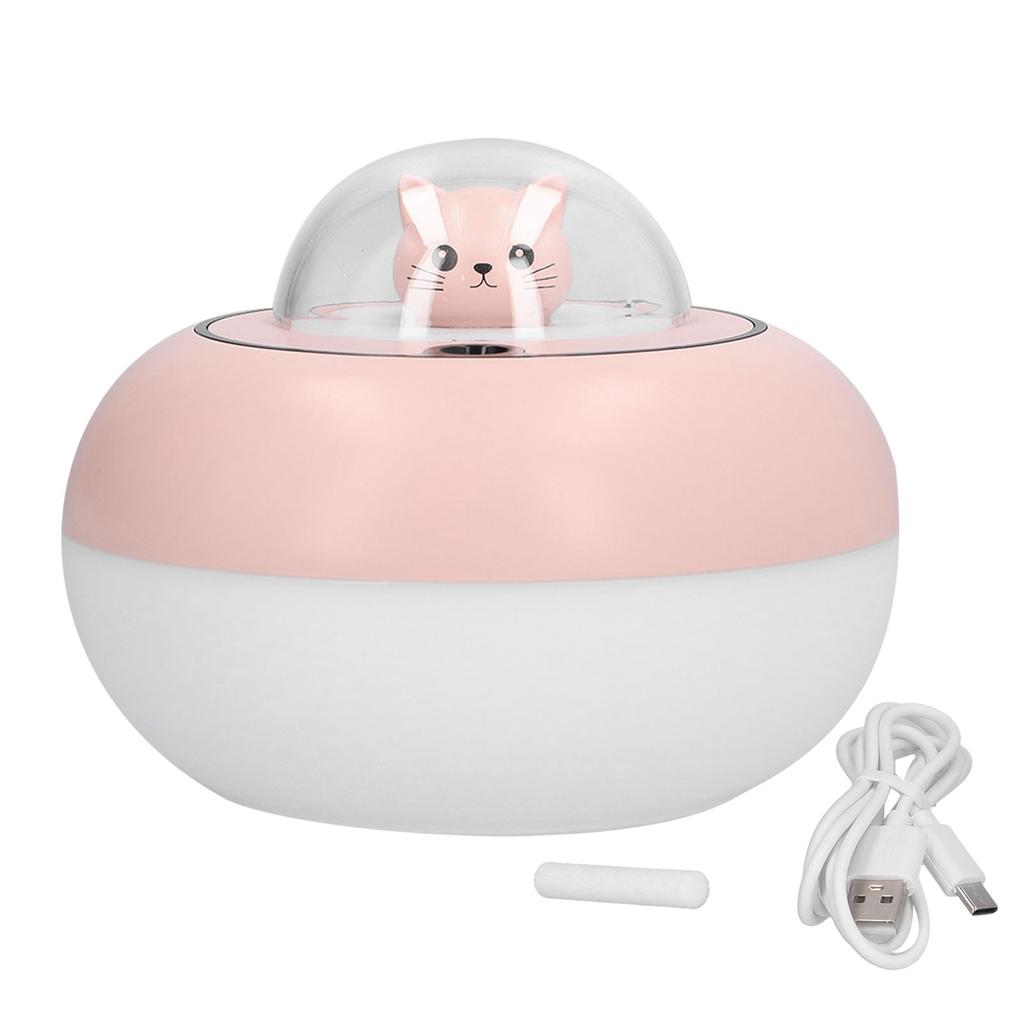 300ml LED Desk Humidifier White Pink USB Powered Mute Colorful Large Capacity Air Humidifier for Home Office