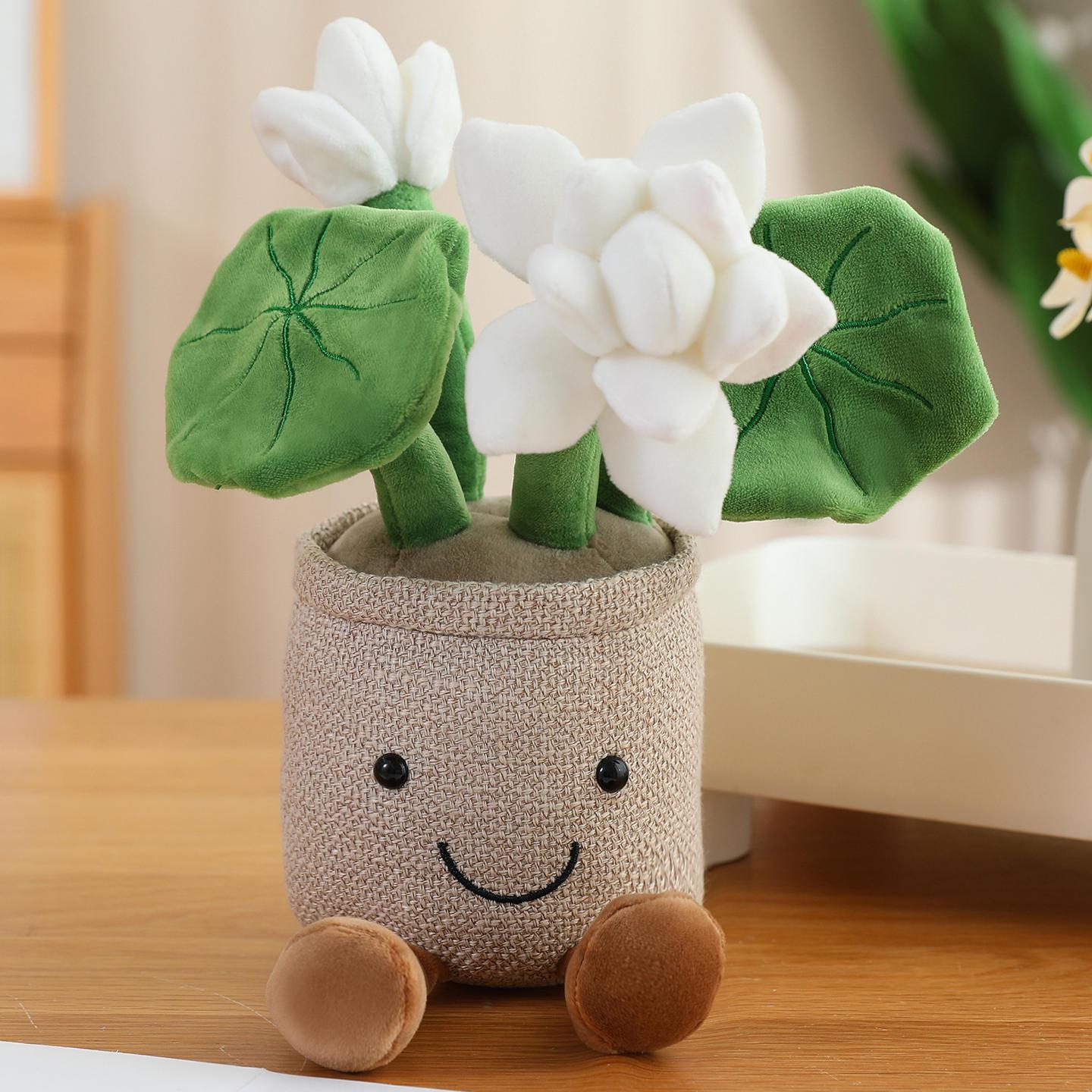 Fleur Artificielle Peluche 30cm Plantes Vertes Floraison Cactus Tournesol Poupées Douces Filles Garçons Kawaii Cadeau Noël Décoration Maison about 30cm