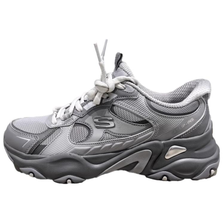 Skechers DLites 5.0 Panda Shoes Men Sneakers Gray 232497-GYSL 39.5