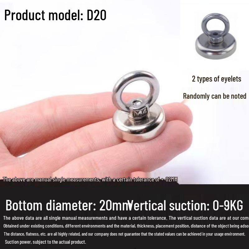 Round High-Strength Neodymium Fishing Magnet with Suction Cup Eyebolt