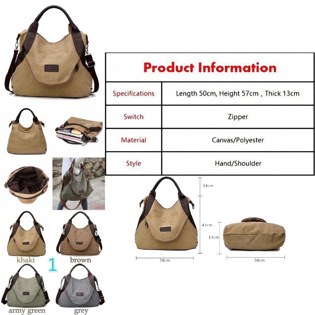 Premium Quality Large Pocket Casual Women's Shoulder Cross Body Handbag With Canvas Leather Material