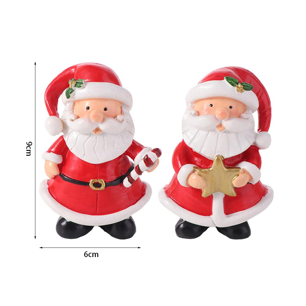 Resin Santa Claus Figurine Creative Miniature Sculpture Crafts Santa Claus Statue  Gift