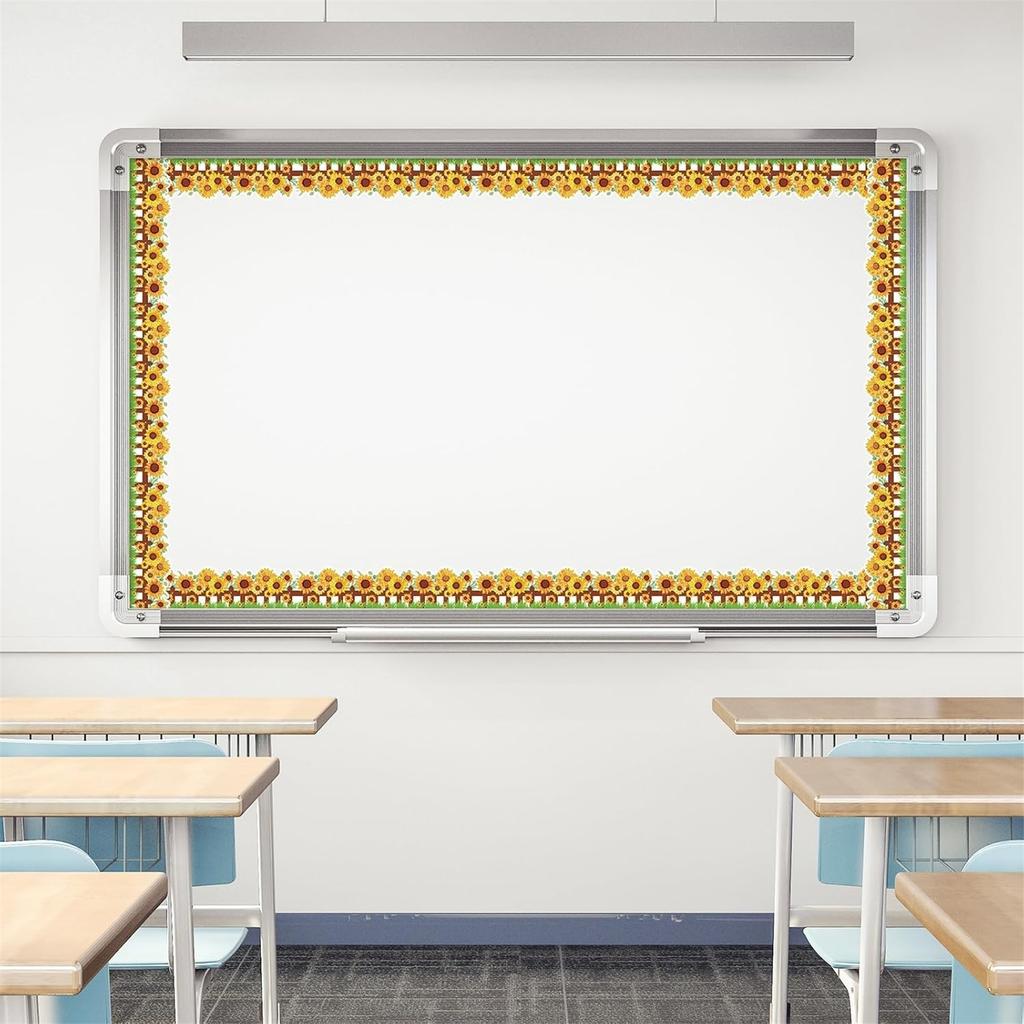 10m Sunflowers Bulletin Board Border Decorative Classroom Border Adhesive Bulletin Board Trim Sticker for School