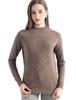Women's Slimming Wool Long-Sleeve Half-High Neck Top - Solid Color, Versatile Basic