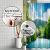 Scenic Lake Shower Curtain - Lush Forest & Clear Water Theme For Bathroom Decor, Adds Nature'S Tranquility And Beauty