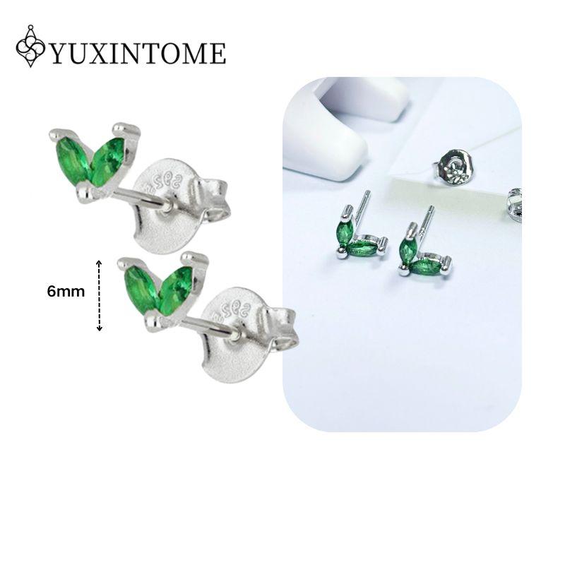 Turquoise 925 Silver Ear Needle Green Zircon vintage emerald Heart/Flower Pendant Hoop Earrings Fashion party Jewelry