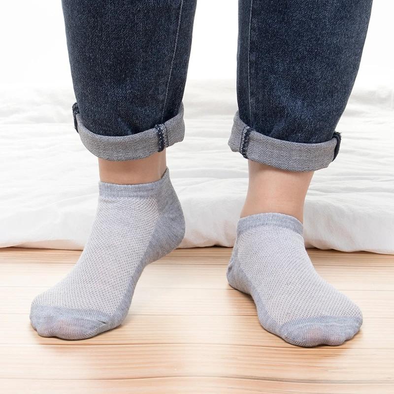 6 Pairs Men's Short Socks Mesh Breathable Low Cut Invisible Boat Slippers Ankle Business Sox Solid Color Casual Socks EU 38-46