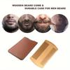 Double-Sided Wooden Beard Comb for Men's Grooming and Hair Styling