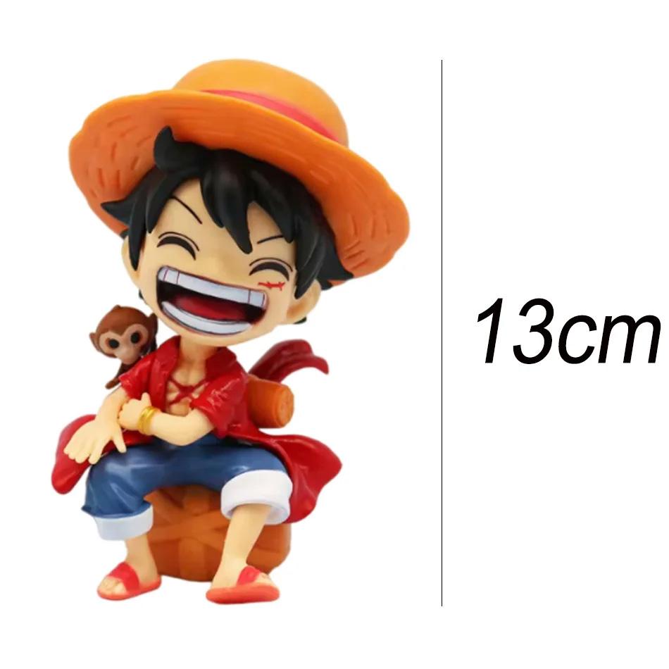 One Piece Handheld Luffy Solon Portgas·D· Ace Sitting Yamato Q-Version Trendy Play Cartoon Anime Car Ornament Peripheral Gifts