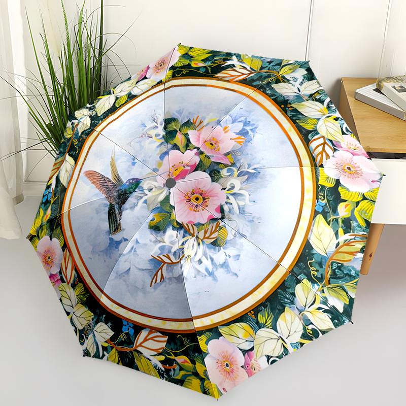 Hummingbird Automatic Folding Umbrella Compact & Lightweight for Outdoor Adventures Daily Use Birthday Christmas Travel Umbrella Durable 8 Bone Design