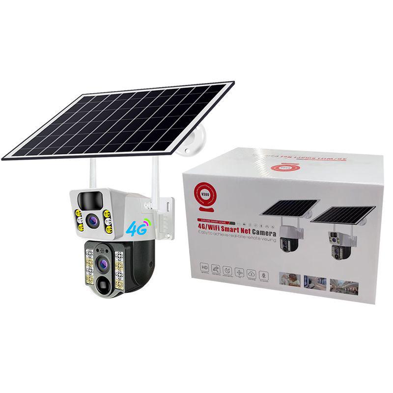 V380 Solar Binocular Camera: Waterproof, Dual-Light Night Vision with WIFI/4G Remote Monitoring