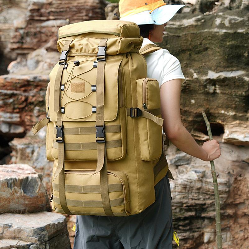 Large Camping Backpack Travel Luggage Bag 80L Men Hiking Climbing Mountaineering Shoulder Pack Molle Outdoor Rucksack