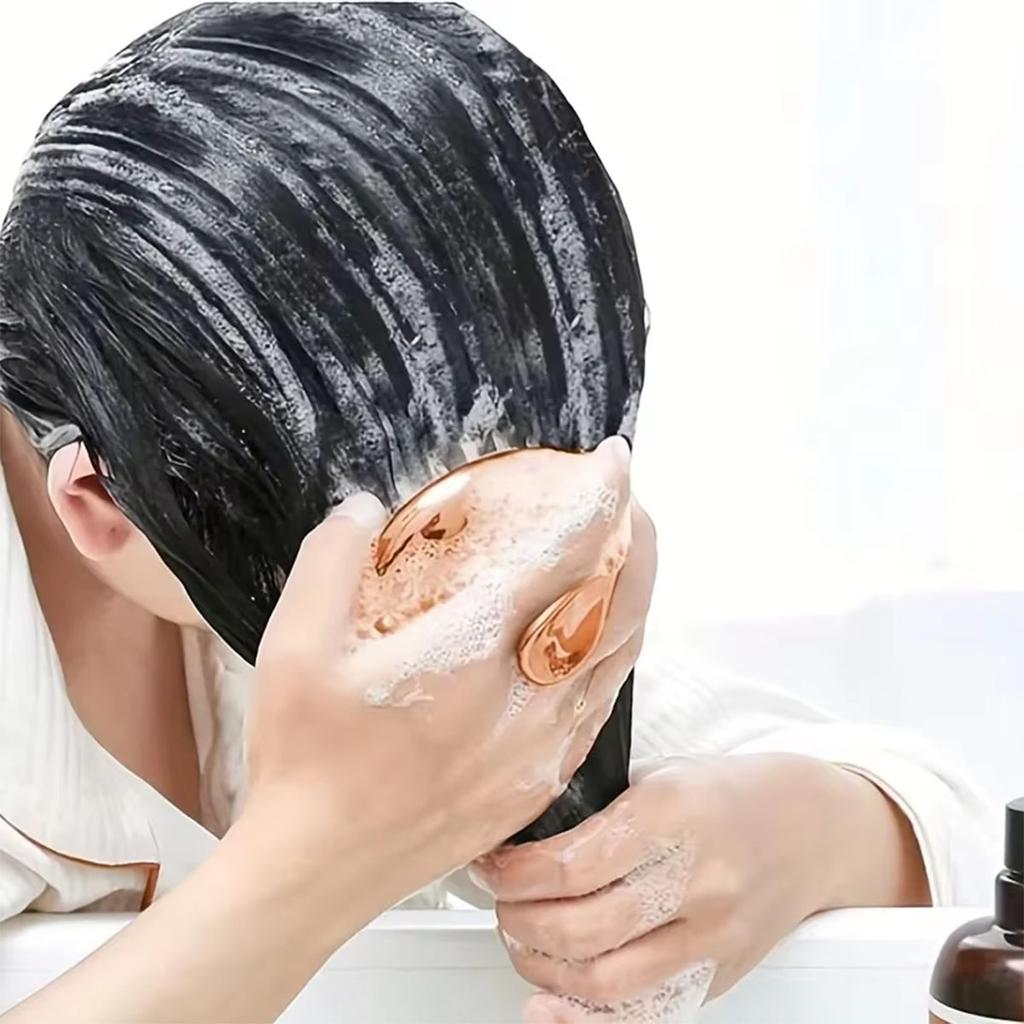 1 ks šamponový kartáč v barvě růžového zlata, masážní hřeben na pokožku hlavy, šamponový hřeben, masážní kartáč na tělo, kartáč na čištění pokožky hlavy