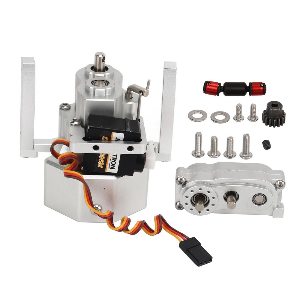 RC Gear Box Transfer Case Aluminum Alloy Anodize Accurate RC Gear Box Kit with Shaft for SCX10 1 10 313mm Wheelbase