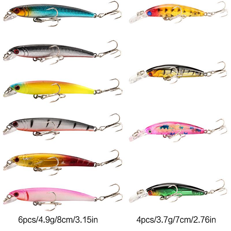 56-Piece Floating Minnow Lure Set: Long Cast Sea Fishing Bionic Baits