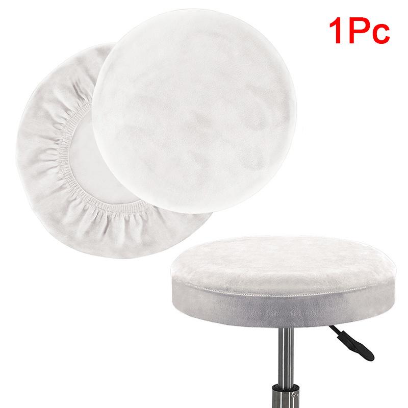 1PC Elastic Machine Washable Stool Cover Office Decor Drawstring Closure Classic Flannel Bedroom Velvet Stretch Living Room Home