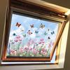 Tulip Flowers and Plants Butterfly Glass Window Balcony Atmosphere Decorative Glass Stickers Electrostatic Glue-free
