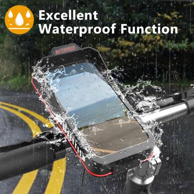 Držiak na telefón na bicykel so slnečnou clonou, krytom proti dažďu, vodotesný, s citlivou dotykovou obrazovkou, držiak na mobilný telefón na riadidlá motocykla/bicykla, cyklistické príslušenstvo