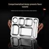 Kaiman 304 Stainless Steel 7-Compartment Cafeteria Meal Tray