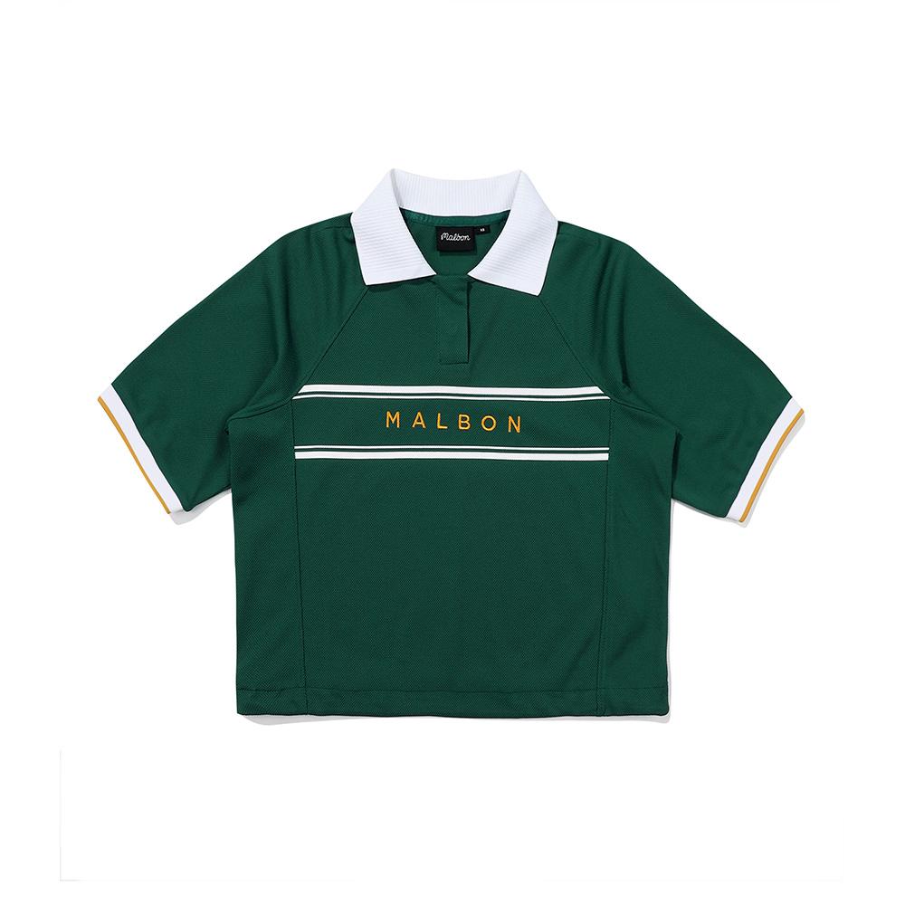 MALBON GOLF Crop Collar T-Shirt Green (Woman)