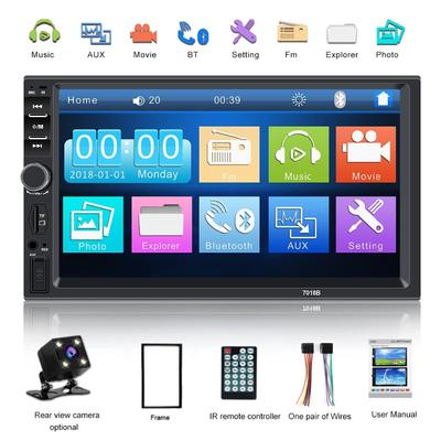 7018b Rádio 2 Din Car Radio Coche Recorder Player Hd 7"; Autoradio 2din Oto Teypleri Tela sensível ao toque Auto Áudio Estéreo Mp5 Bluetooth