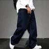 American Washed Jeans Men's Trendy Brand Loose Straight Pants Trendy Versatile Wide Leg Casual Jeans Deep Blue