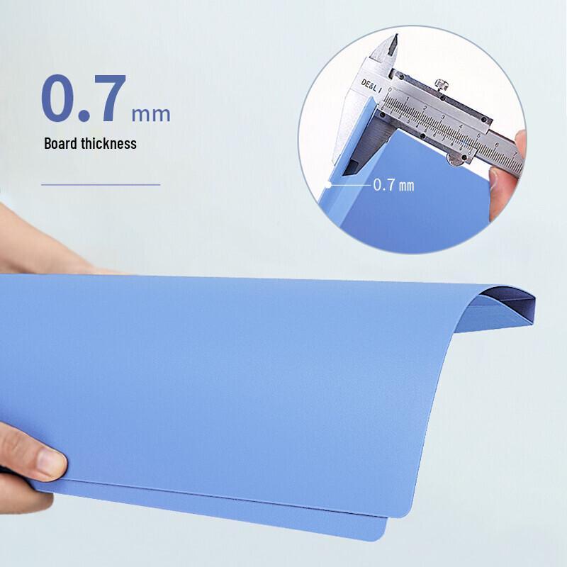 Deli A4 Blue Hard Folders with Double Metal Clips, 5-Pack