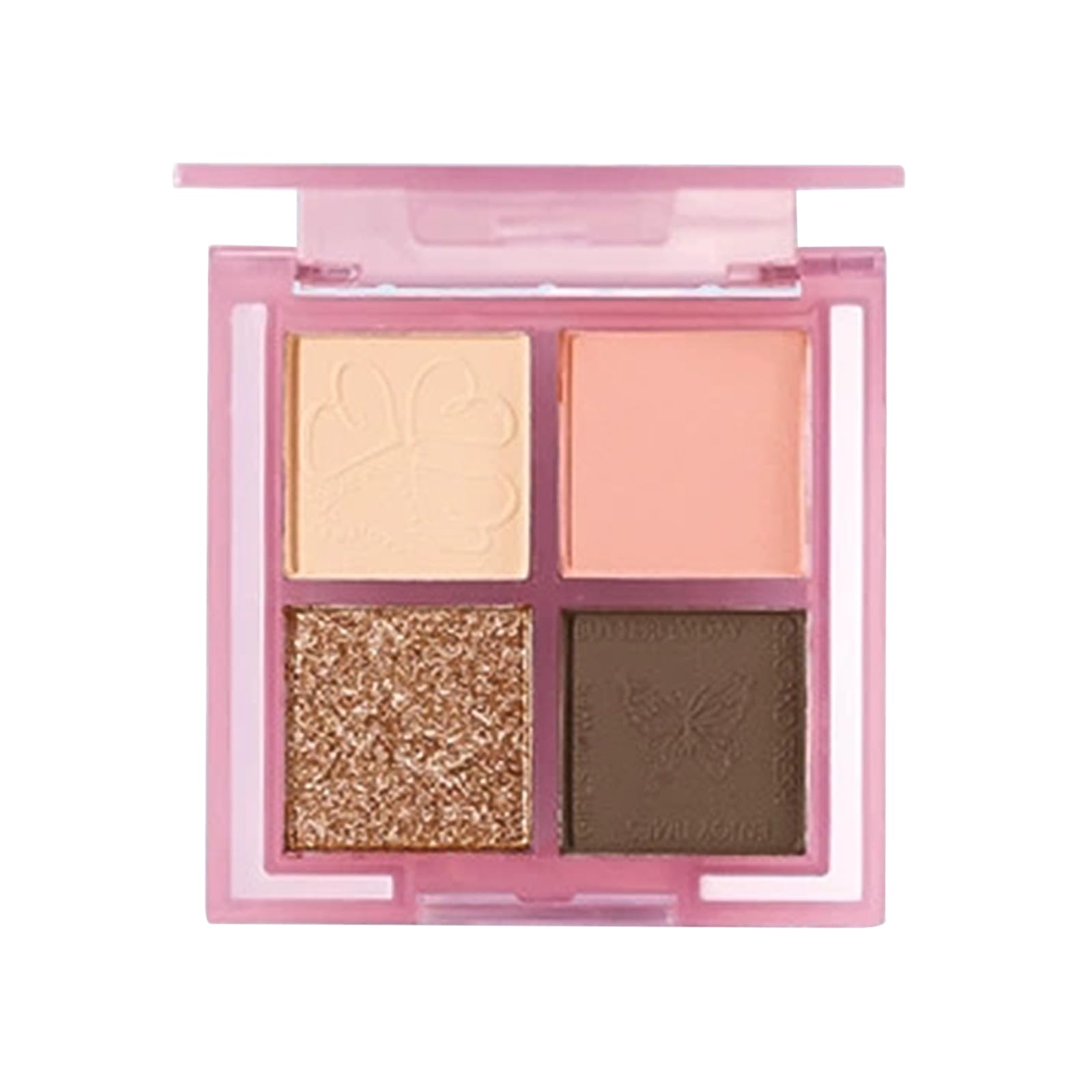 

This four-color eyeshadow palette features a delicate texture that gives off a natural sheen, creating a smoky eye look with low saturation. It s an