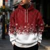 Men's Christmas Print Hoodie with Large Pockets, Casual Loose Fit Pullover for Holiday